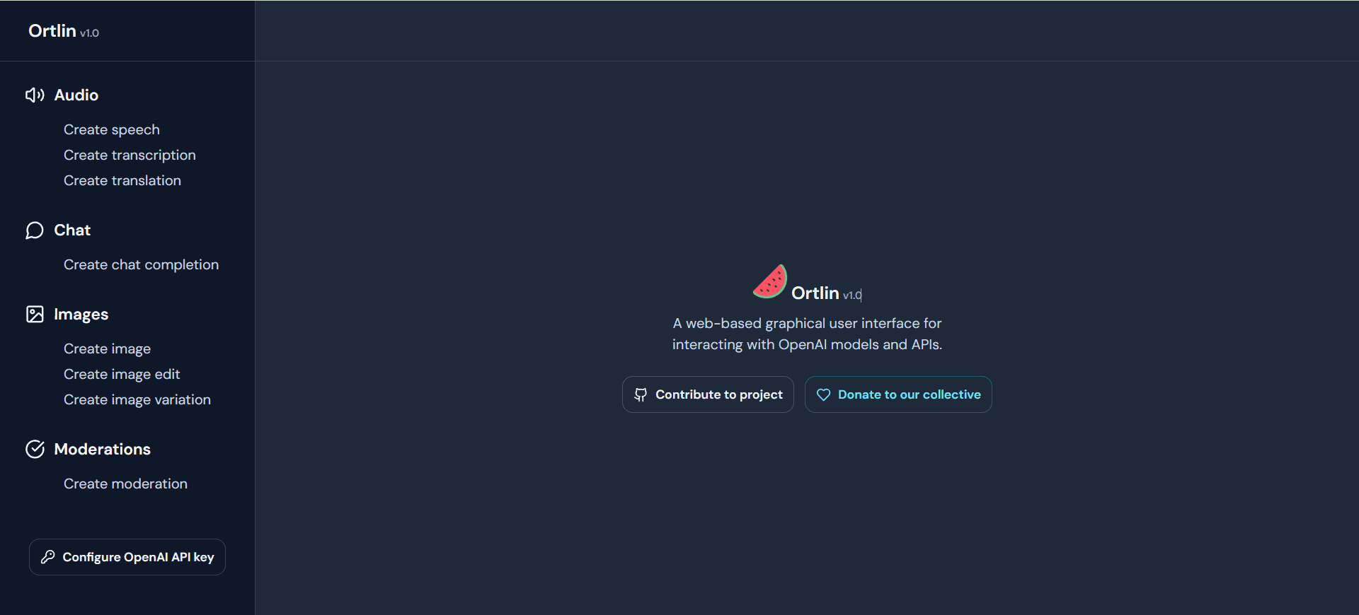 Ortlin：与所有OpenAI模型和API交互的Web图形用户界面