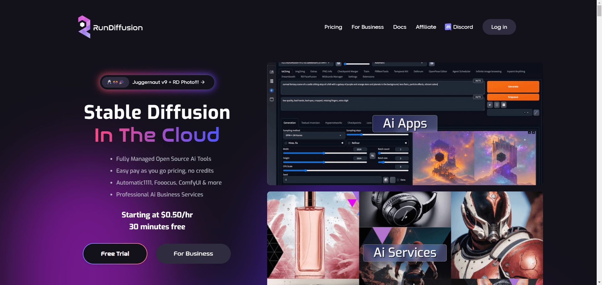 RunDiffusion:云端运行Stable Diffusion|云端部署SD按小时计费-1 RunDiffusion:云端运行Stable Diffusion|云端部署SD按小时计费-1