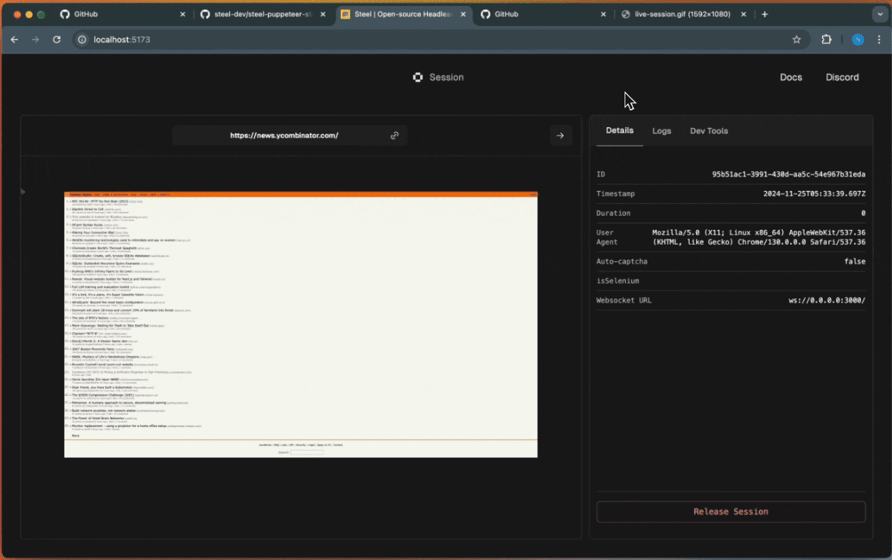 Steel Browser：自动化网页浏览器API，构建控制浏览器操作的智能体与应用