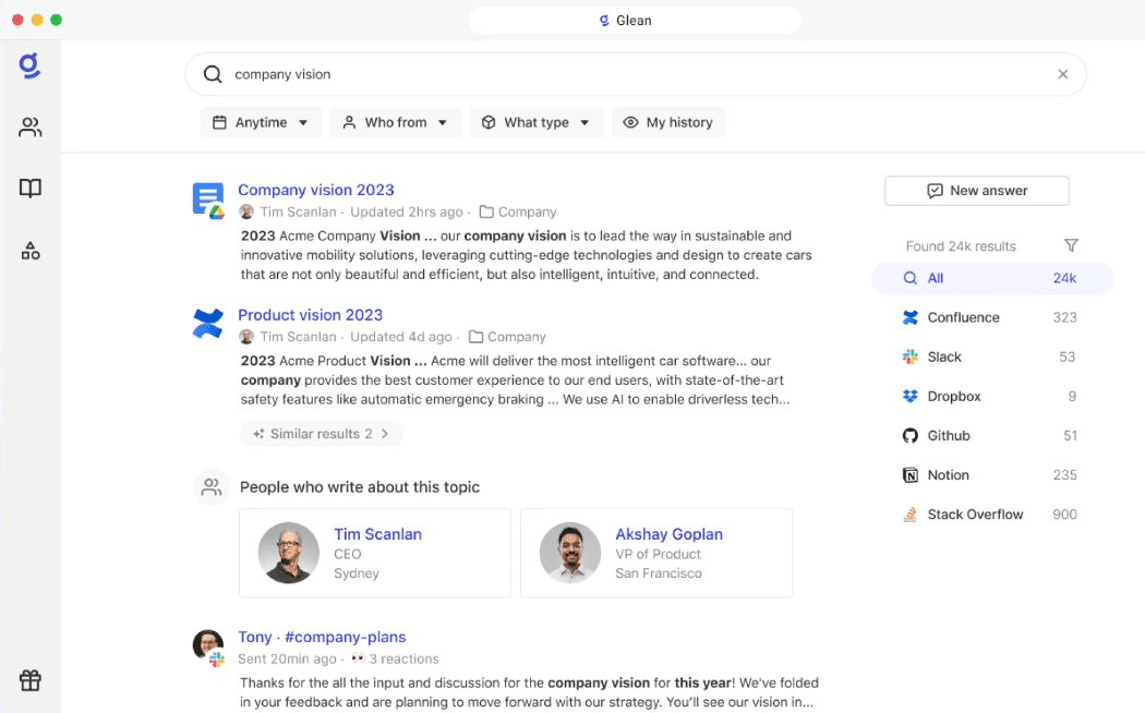Glean：企业级AI能力整合平台，自动化工作场景流程，类似Microsoft Copilot-1