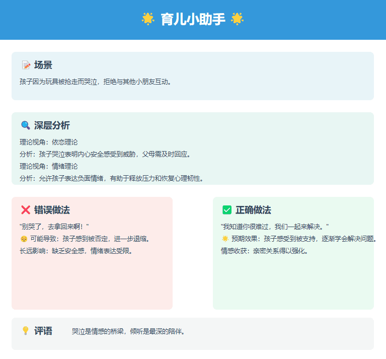 卡片图提示词：育儿知识小卡片-1