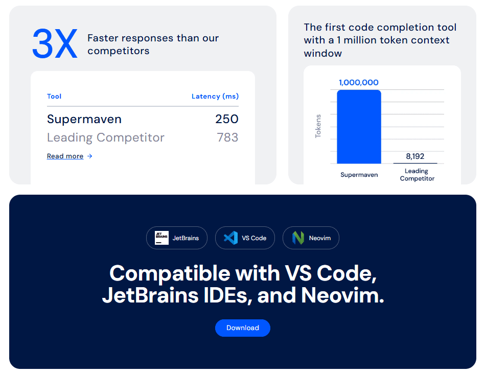 Supermaven：提供免费AI代码补全工具，拥有100万token上下文窗口记忆代码-1