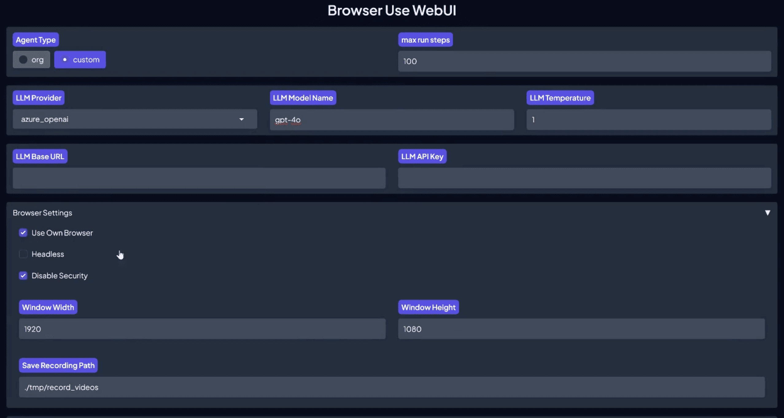 Browser Use Web UI：运行AI智能体浏览网页，让AI能够自动操作网页的开源框架-1