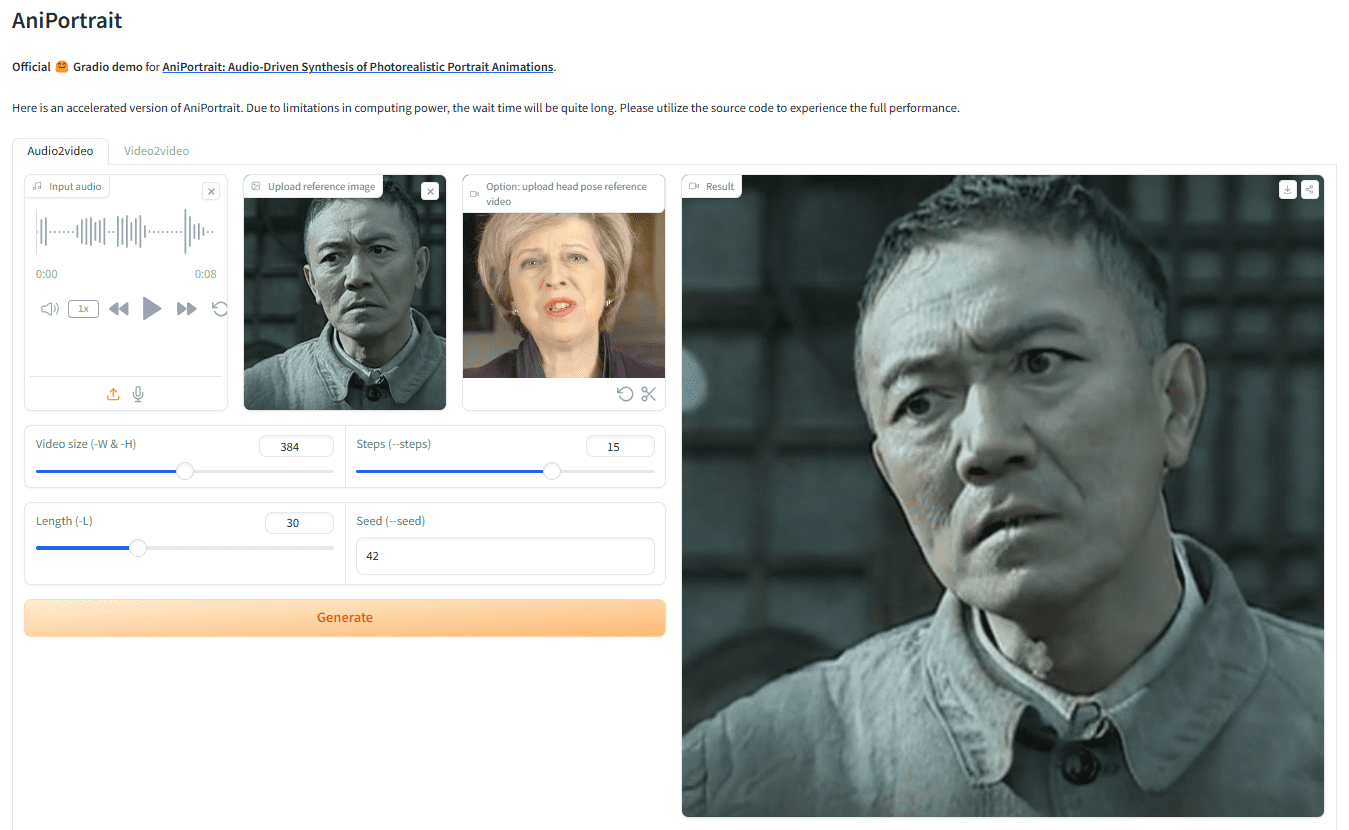 AniPortrait：音频驱动生成逼真的数字人说话视频-1
