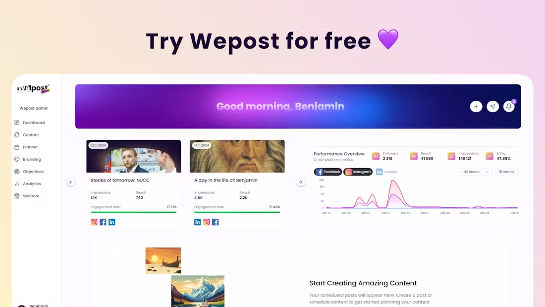 Wepost：简化社交媒体内容创作和管理的AI平台-1