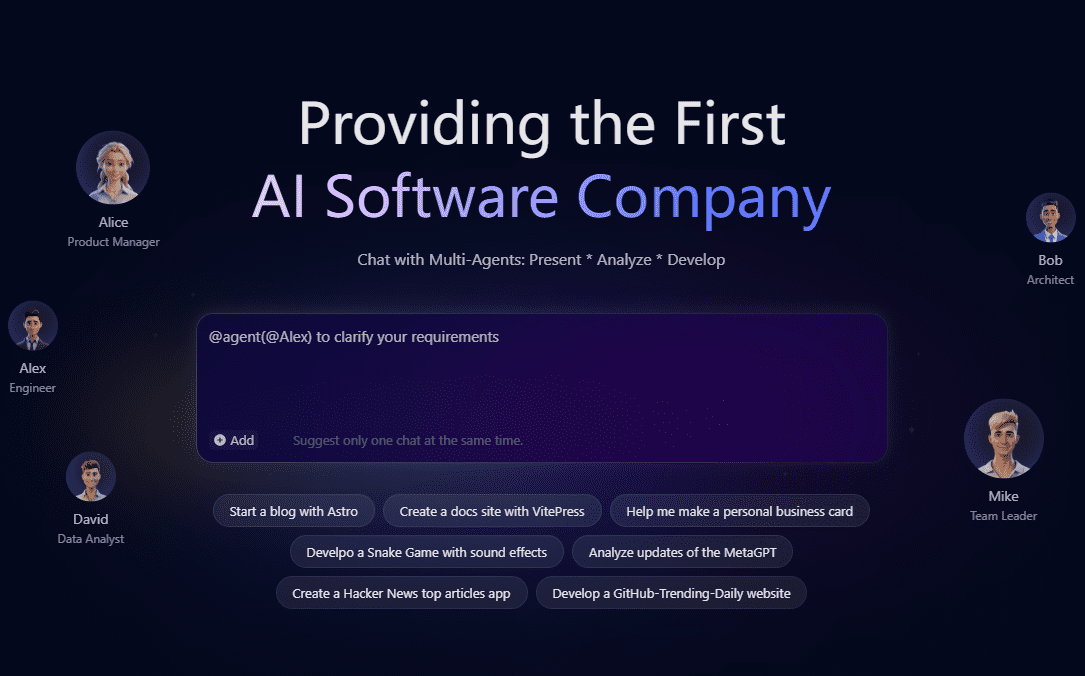MetaGPT：多智能体协作框架，构建 AI 软件开发团队实现自然语言编程-1