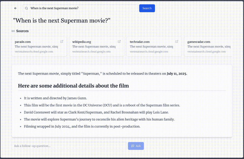 Gemini Search：Gemini 2.0 Flash构建的 Perplexity 风格 AI 搜索引擎-1