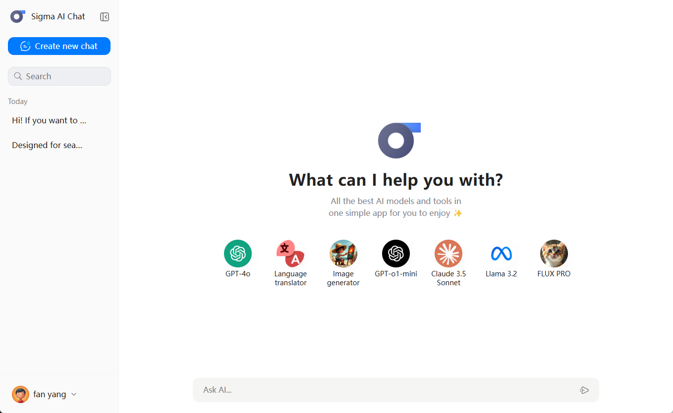 Sigma AI Browser：免费使用主流大模型的AI浏览器-1