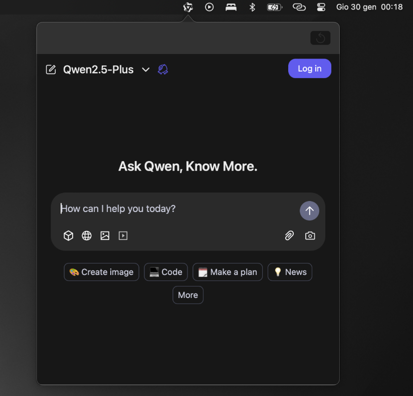 Qwen4Mac：在Mac菜单栏中使用千问（Qwen）大模型随时对话-1