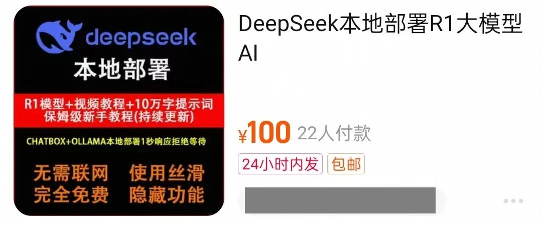 淘宝 DeepSeek 高价付费商品截图