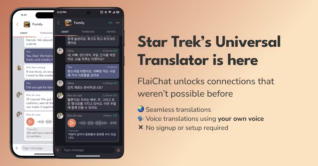 FlaiChat：使用母语和全球用户交流的聊天APP-1