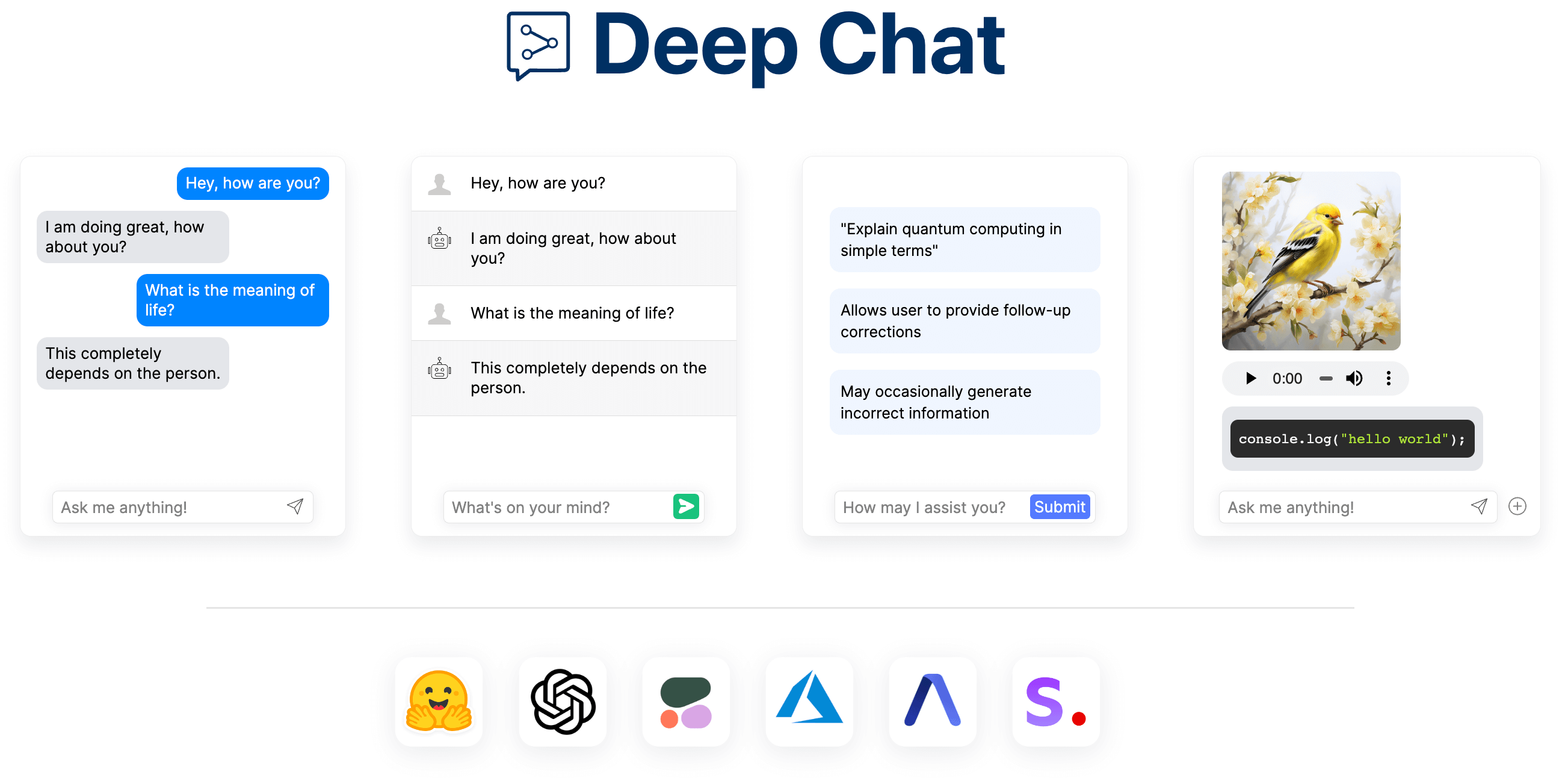 Deep Chat：快速集成网站的AI聊天组件-1