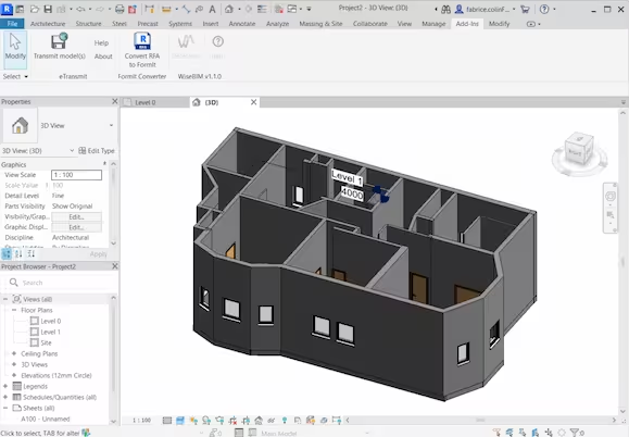 WiseBIM AI：2D建筑图纸快速转化为3D BIM模型-1