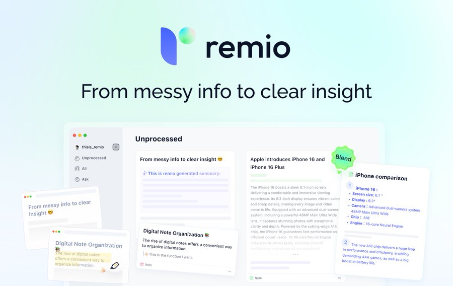 Remio：智能整理信息的个人知识管理工具-1