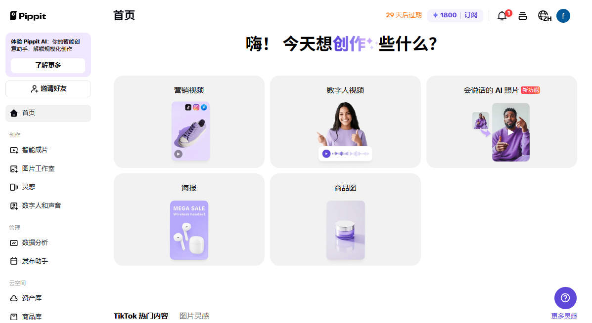 Pippit AI：一键生成营销视频与图片的智能创作工具-1
